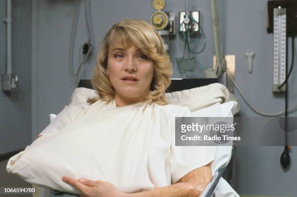 Actress Amanda Redman pictured on set during the filming of episode 'The Ties That Bind' for the BBC television series 'Casualty', September 16th...