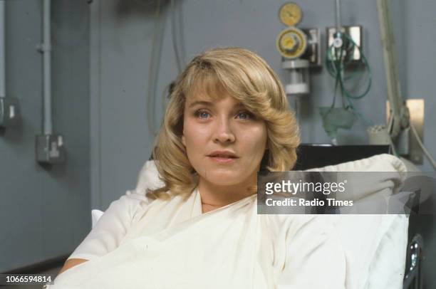 Actress Amanda Redman pictured on set during the filming of episode 'The Ties That Bind' for the BBC television series 'Casualty', September 16th...