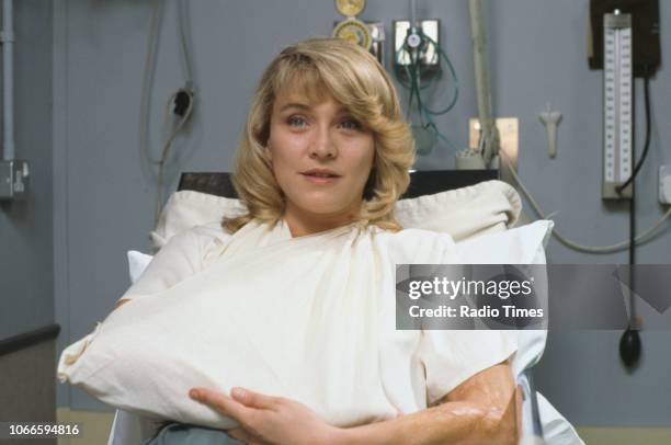 Actress Amanda Redman pictured on set during the filming of episode 'The Ties That Bind' for the BBC television series 'Casualty', September 16th...