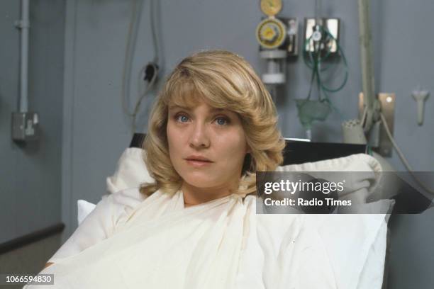 Actress Amanda Redman pictured on set during the filming of episode 'The Ties That Bind' for the BBC television series 'Casualty', September 16th...