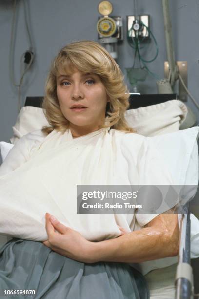 Actress Amanda Redman pictured on set during the filming of episode 'The Ties That Bind' for the BBC television series 'Casualty', September 16th...