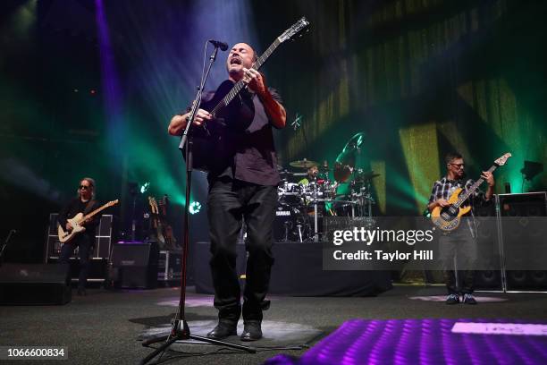 Tim Reynolds, Carter Beauford, Dave Matthews, and Stefan Lessard of Dave Matthews Band performs at Madison Square Garden on November 29, 2018 in New...