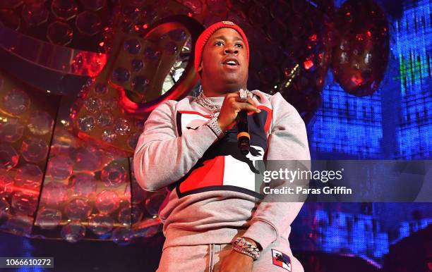 Rapper Yo Gotti performs onstage during Lil Baby & Friends concert to promote the new release of Lil Baby's new album "Street Gossip" at Coca-Cola...