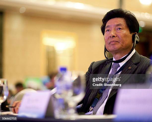 Wei Jiafu, chief executive officer of China Ocean Shipping Group Co. , attends the World Shipping Summit in Guangzhou, Guangdong province, China, on...