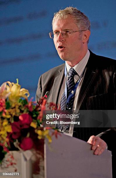 Rob Lomas, secretary general of Intercargo, speaks at the World Shipping Summit in Guangzhou, Guangdong province, China, on Wednesday, Nov. 10, 2010....