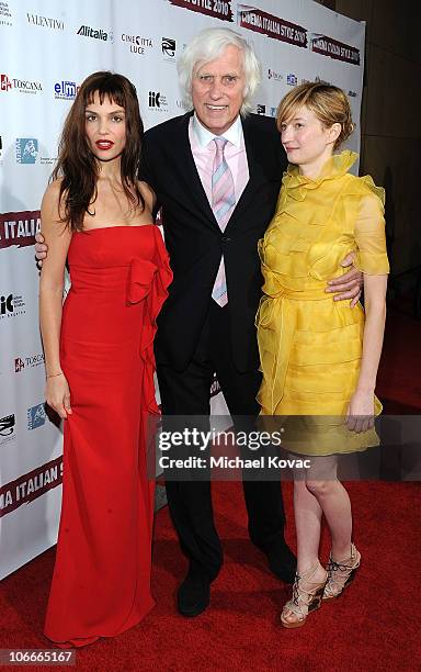 Actress Micaela Ramazzotti, photographer Douglas Kirkland and actress Alba Rohrwacher attend the Cinema Italian Style Opening Night at the Egyptian...