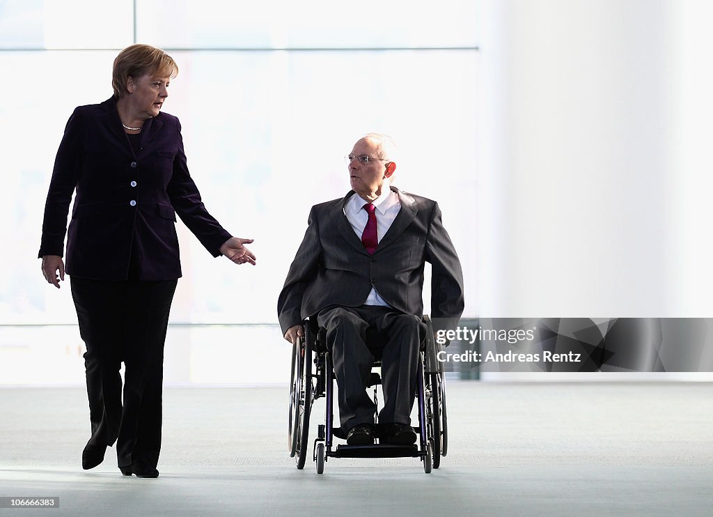 Merkel Briefs The Media On G20 Seoul Summit