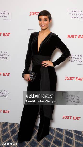 Frankie Bridge attends the British Takeaway Awards, in association with Just Eat at The Savoy Hotel on November 05, 2018 in London, England.
