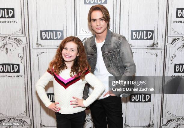 Darby Camp and Judah Lewis attend the Build Series to discuss the new film 'The Christmas Chronicles' at Build Studio on November 12, 2018 in New...