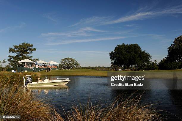 Course scenic shot of the 18th green during the final round of the Nationwide Tour Championship at Daniel Island Club on October 31, 2010 in Daniel...