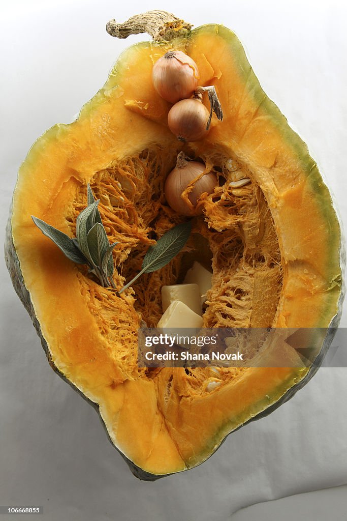 Hubbard Squash with Sage, Onion, and Butter
