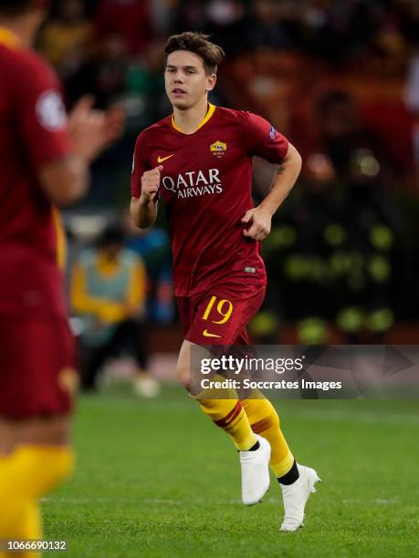 Ante Coric of AS Roma during the UEFA Champions League match between AS Roma v Real Madrid at the Stadio Olimpico Rome on November 27, 2018 in Rome...
