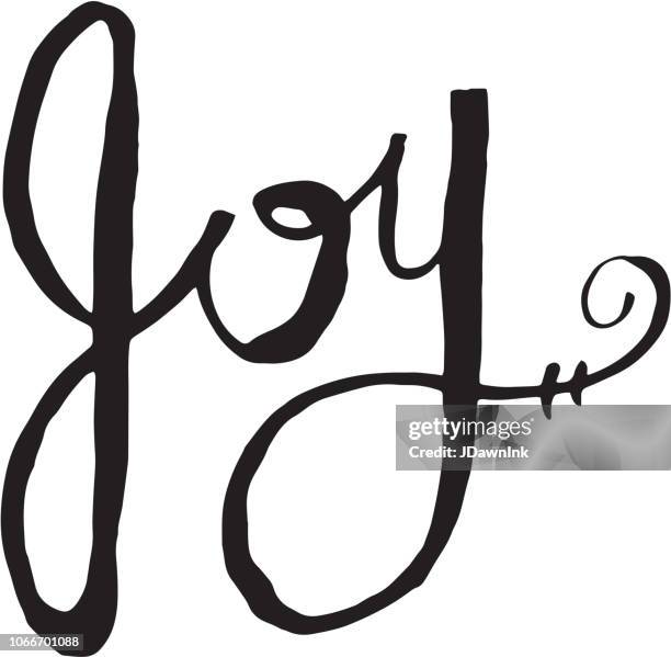 Joy Script Calligraphy Joy Hand Lettered Calligraphy Text Design On White Background High-Res ...