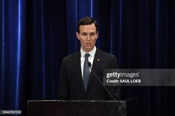 Senior Advisor to the President of the United States Jared Kushner, speaks during a ceremony in which he was decorated with the Mexican Order of the...