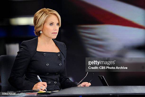 Evening News Anchor and Managing Editor, Katie Couric reporting the 2010 Election Coverage on Tuesday, Nov. 2, 2010..