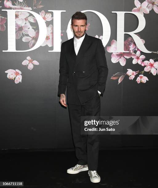 David Beckham attends the photocall for Dior Pre-Fall 2019 Men's Collection at Telecom Center on November 30, 2018 in Tokyo, Japan.