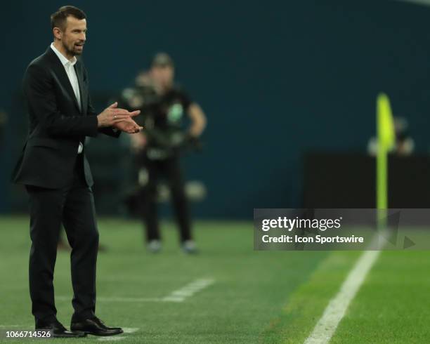 Headcoach Sergei Semak of FC Zenit during UEFA Europe League Group Stage - Group C match between FC Zenit and FC Copenhagen on November 29 at Saint...