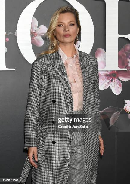 Kate Moss attends the photocall for Dior Pre-Fall 2019 Men's Collection at Telecom Center on November 30, 2018 in Tokyo, Japan.