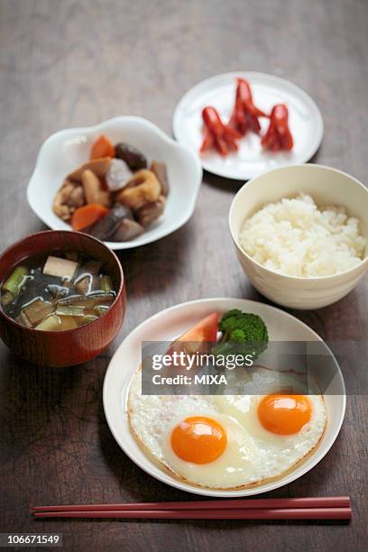 japanese cuisine breakfast - chikuzenni stock pictures, royalty-free photos & images