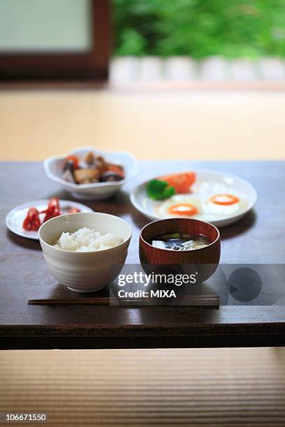 japanese cuisine breakfast - chikuzenni stockfoto's en -beelden