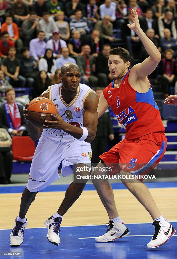 Marque Perry Olimpija Ljubljana's Marque Perry vies for the ball with CSKA... News ...