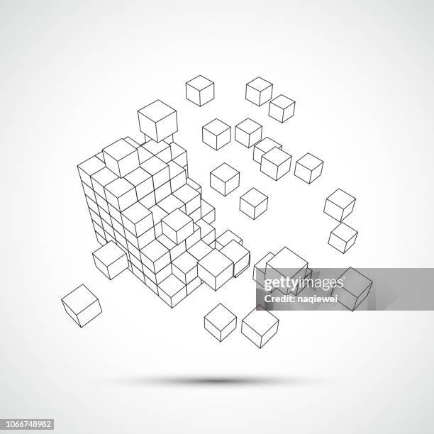 cube pattern vector - hollow stock illustrations