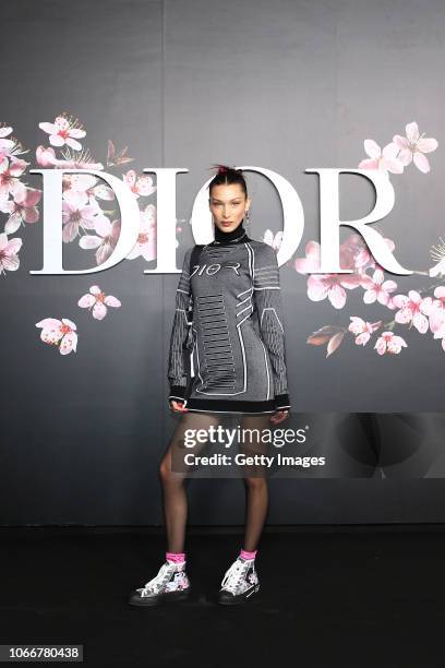 Bella Hadid attends the photocall at the Dior Pre Fall 2019 Men's Collection on November 30, 2018 in Tokyo, Japan.