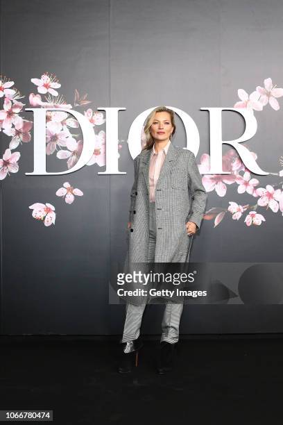Kate Moss attends the photocall at the Dior Pre Fall 2019 Men's Collection on November 30, 2018 in Tokyo, Japan.