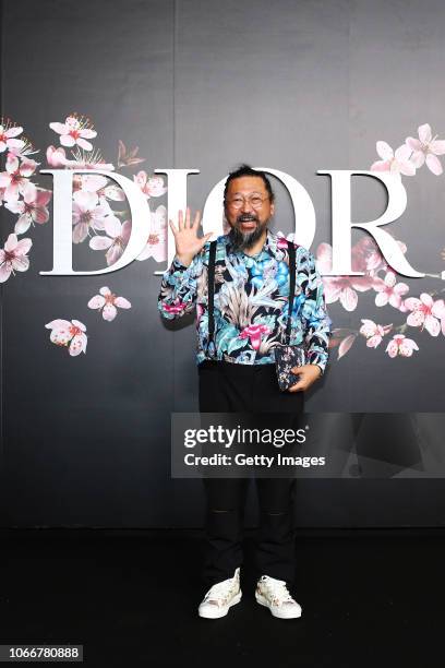 Takashi Murakami attends the photocall at the Dior Pre Fall 2019 Men's Collection on November 30, 2018 in Tokyo, Japan.