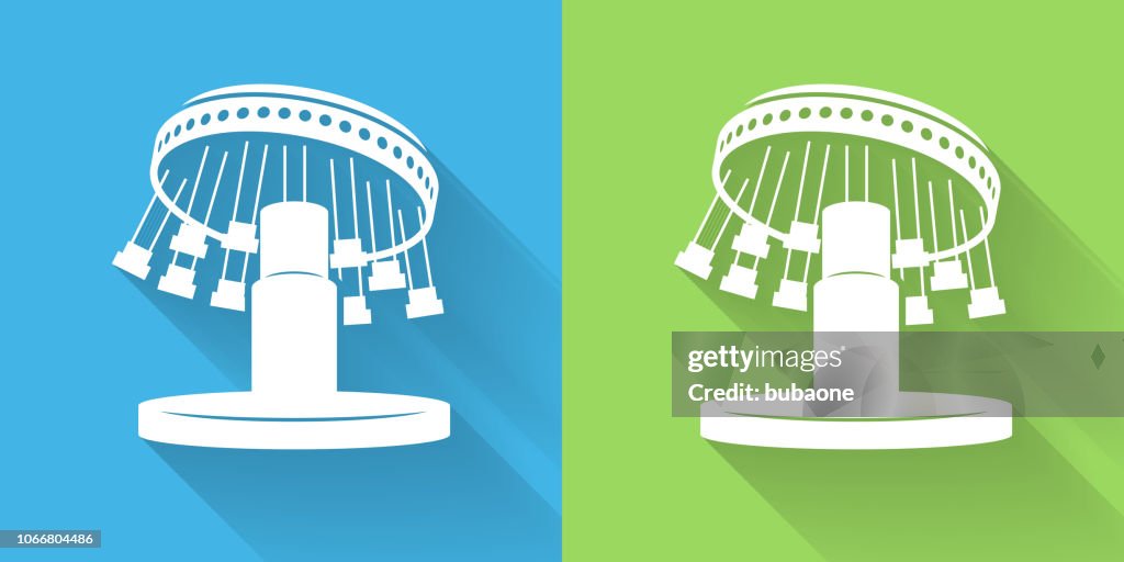 Swing Ride Icon with Long Shadow