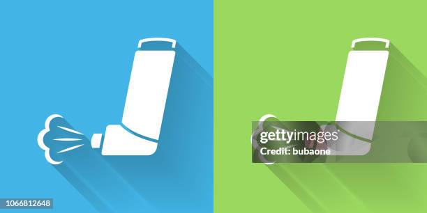inhaler icon with long shadow - inhaler stock illustrations