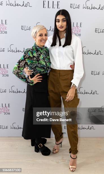 Anne-Marie Curtis and Neelam Gill attend day one of ELLE Weekender at The Saatchi Gallery on November 30, 2018 in London, England.