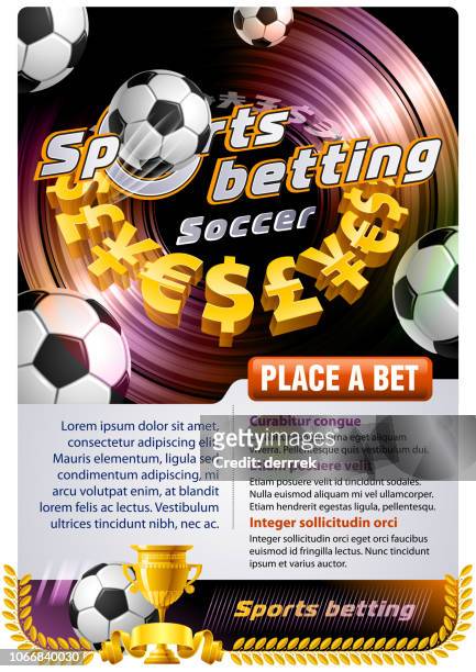 sports betting soccer - international club game announcement stock illustrations