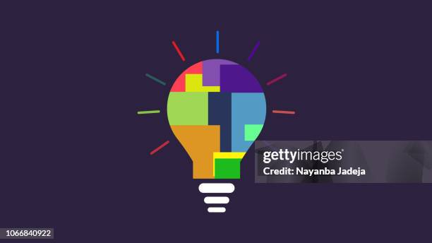 glühbirne idee farbe gespenst symbol glühbirne als metapher für die idee - neue wege beschreiten stock-grafiken, -clipart, -cartoons und -symbole