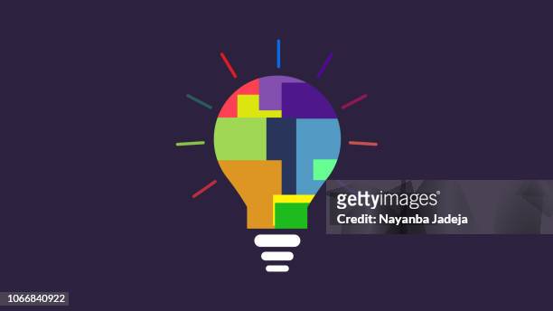 illustrazioni stock, clip art, cartoni animati e icone di tendenza di bulb idea color specter icon bulb as a metafora dell'idea - innovation