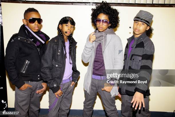 Singing group, Mindless Behavior poses for photos at Horizons For Youth in Chicago, Illinois on NOV 08, 2010.