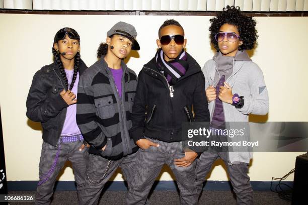 Singing group, Mindless Behavior poses for photos at Horizons For Youth in Chicago, Illinois on NOV 08, 2010.