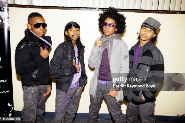 Singing group, Mindless Behavior poses for photos at Horizons For Youth in Chicago, Illinois on NOV 08, 2010.