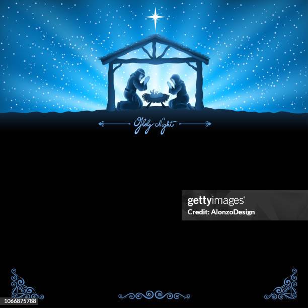 christmas nativity scene - nativity background stock illustrations