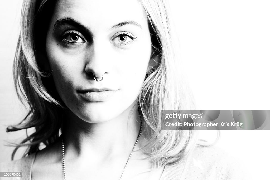 High Contrast B/W Female Portrait
