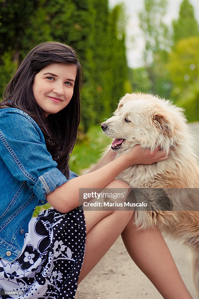 Girl with dog