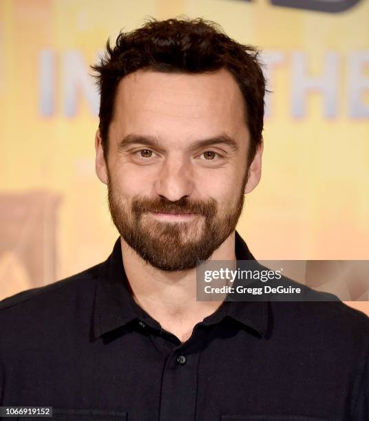 Jake Johnson attends the photo call for Sony Pictures releasing's "Spider-Man: Into The Spider-Verse" at Four Seasons Hotel Los Angeles at Beverly...