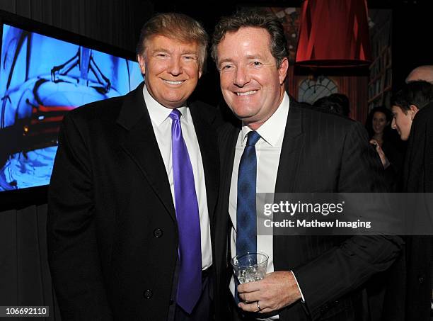 Television Personality Donald Trump and journalist Piers Morgan attend the celebration of Perfumania and Kim Kardashian�s appearance on NBC�s "The...