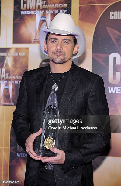 Entertainer of the Year Brad Paisley attends the 44th Annual CMA Awards at the Bridgestone Arena on November 10, 2010 in Nashville, Tennessee.