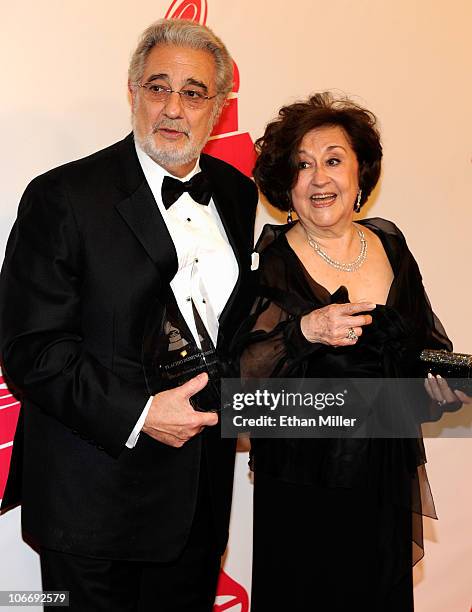 Honoree Placido Domingo and wife Marta Ornelas arrive at the 2010 Person of the Year honoring Placido Domingo at the Mandalay Bay Events Center...