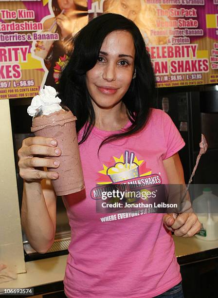 Nadya Suleman Launches Her New Milkshake at Millions Of Milkshakes on November 10, 2010 in West Hollywood, California.