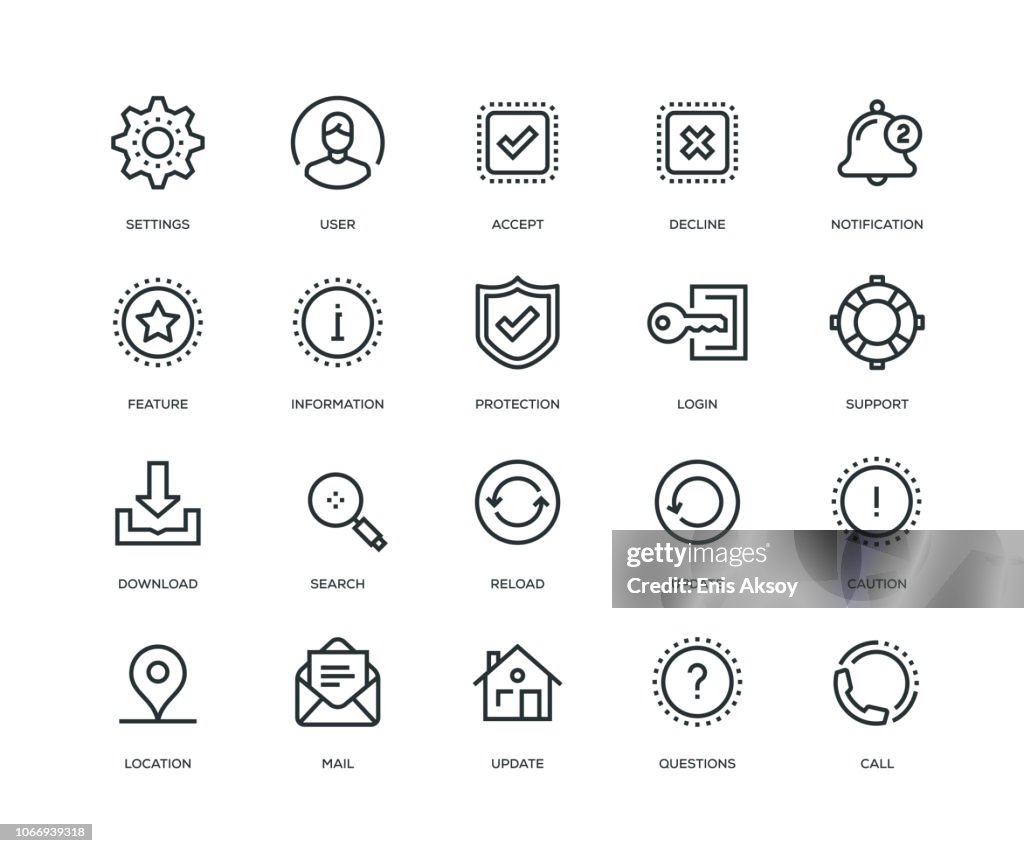 Iconos de la interfaz básica - serie