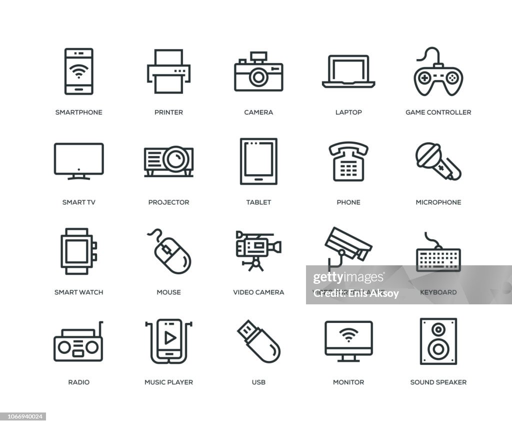 Technology and Devices Icons - Line Series