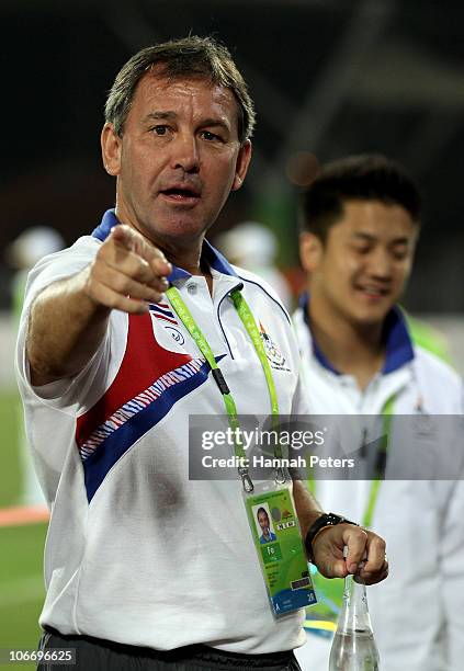 Thaliand manager Bryan Robson looks on prior to the Men's Football Group F match between Thailand and Maldives ahead of the 16th Asian Games...