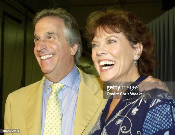 Henry Winkler & Erin Moran during David Spade and Co-Stars from Paramount Pictures' "Dickie Roberts: Former Child Star" Tape Hollywood Squares at CBS...